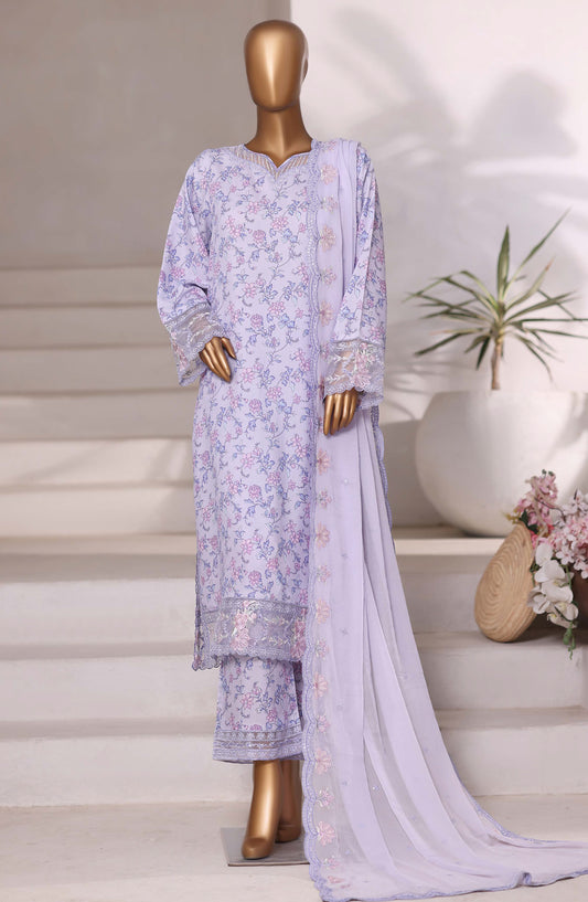Sadabahar Luxury Embroidered Viscose Stitched 3 Piece Suit - Design-05 - SBD25VIS - Purple - Winter Collection