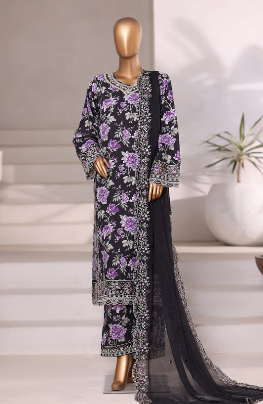 Sadabahar Luxury Embroidered Viscose Stitched 3 Piece Suit - Design-04 - SBD25VIS - Black - Winter Collection
