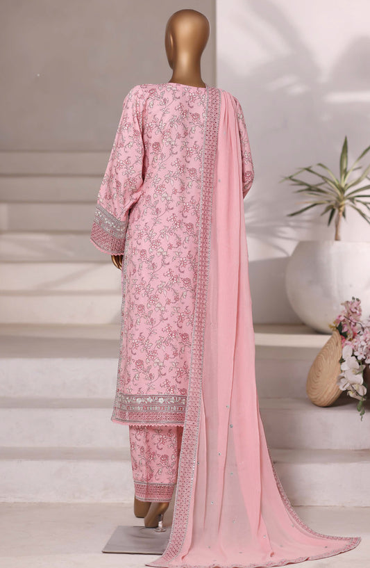 Sadabahar Luxury Embroidered Viscose Stitched 3 Piece Suit - Design-03 - SBD25VIS - Pink - Winter Collection