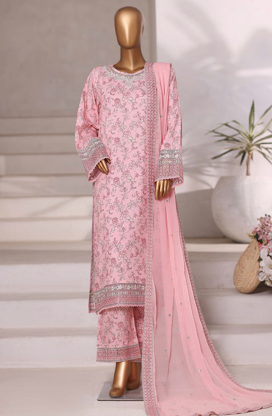 Sadabahar Luxury Embroidered Viscose Stitched 3 Piece Suit - Design-03 - SBD25VIS - Pink - Winter Collection