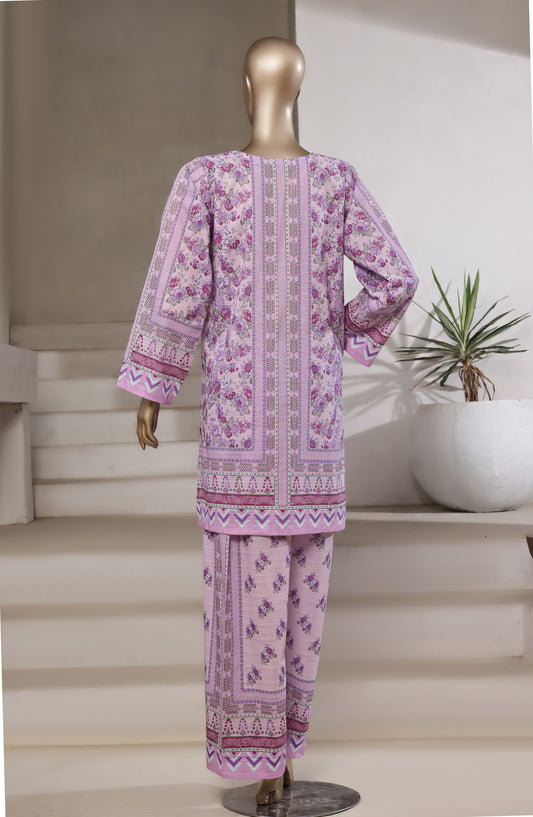Sadabahar Digital Printed Bana Dora Cotton Stitched 2 Piece Suit - Design-01 - SD25PRN - Purple - Summer Collection