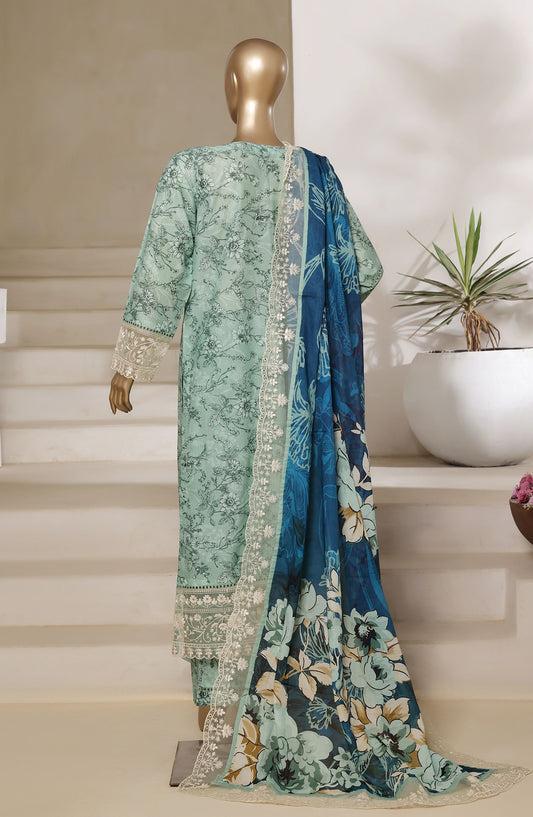 Sadabahar Embroidered Lawn Stitched 3 Piece Suit - Design-06 - SD25SGF2 - Green - Festive Collection