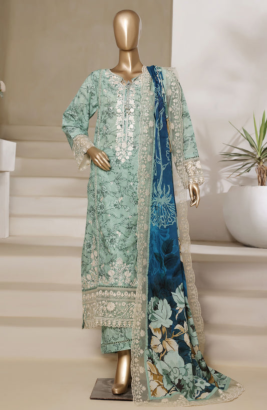 Sadabahar Embroidered Lawn Stitched 3 Piece Suit - Design-06 - SD25SGF2 - Green - Festive Collection