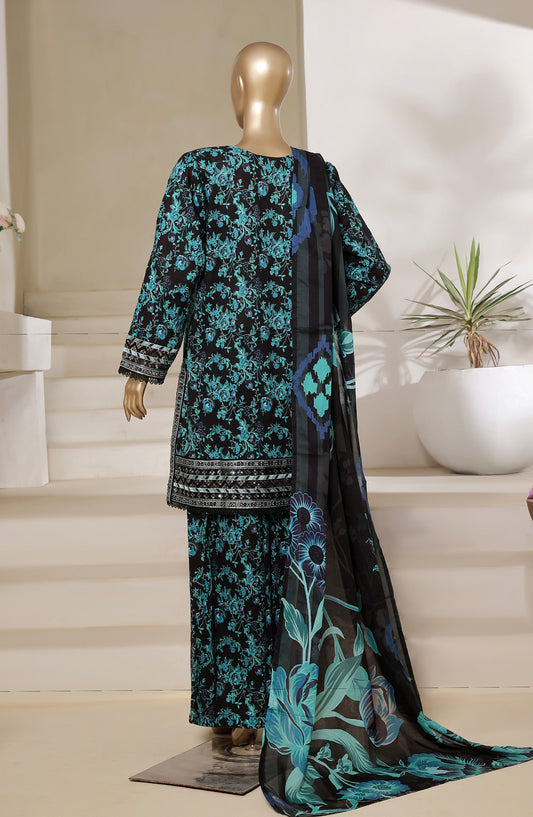 Sadabahar Embroidered Lawn Stitched 3 Piece Suit - Design-04 - SD25SGF2 - Green - Festive Collection