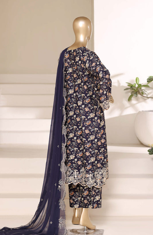 Sadabahar Regal Embroidered Lawn Stitched 3 Piece Suit - RD-06 - SBD26GAL - Black - Festive Collection