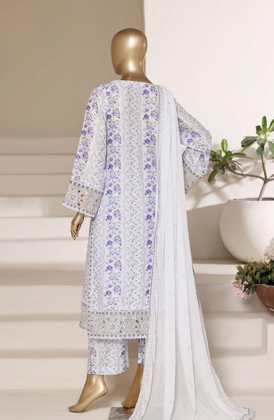 Sadabahar Regal Embroidered Lawn Stitched 3 Piece Suit - RD-04 - SBD26GAL - Blue - Festive Collection