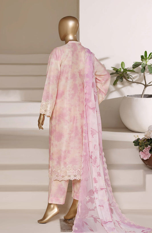 Sadabahar Regal Embroidered Lawn Stitched 3 Piece Suit - RD-01 - SBD26GAL - Pink - Festive Collection