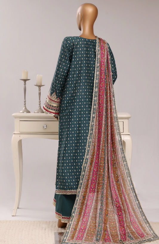 Sadabahar Regal Embroidered Lawn Stitched 3 Piece Suit - D-07 - SBD26RGR - Green - Festive Collection