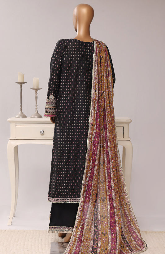 Sadabahar Regal Embroidered Lawn Stitched 3 Piece Suit - D-03 - SBD26RGR - Black - Festive Collection