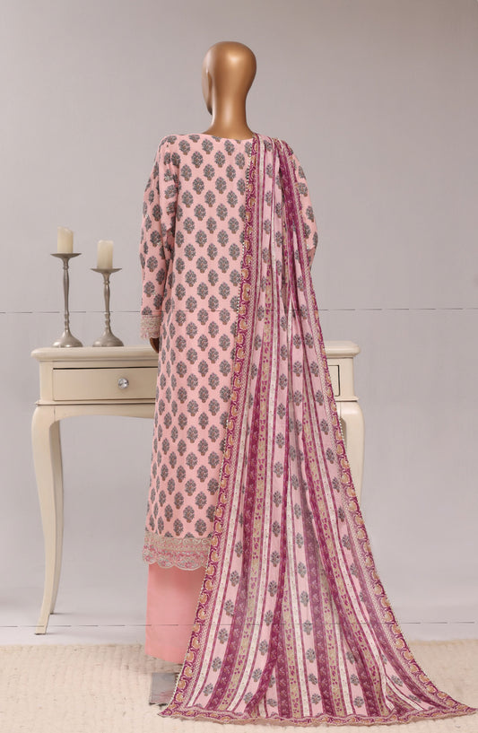 Sadabahar Regal Embroidered Lawn Stitched 3 Piece Suit - D-02 - SBD26RGR - Pink - Festive Collection