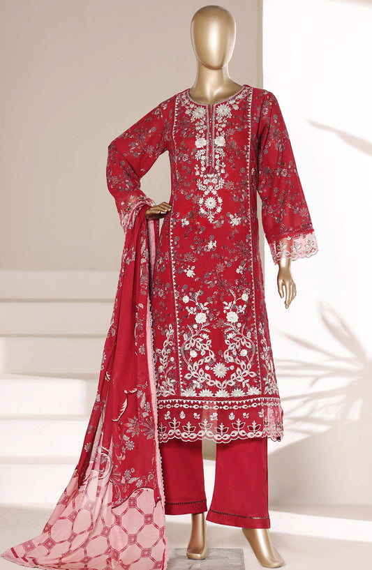Sadabahar Embroidered Signature Stitched 3 Piece Suit - D-06 - SBD26FGV - Red - Festive Collection