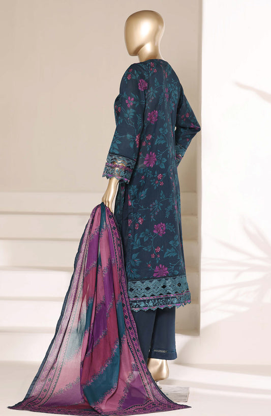 Sadabahar Embroidered Signature Stitched 3 Piece Suit - D-04 - SBD26FGV - Blue - Festive Collection