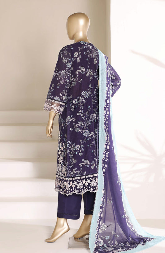 Sadabahar Embroidered Signature Stitched 3 Piece Suit - D-01 - SBD26FGV - Blue - Festive Collection