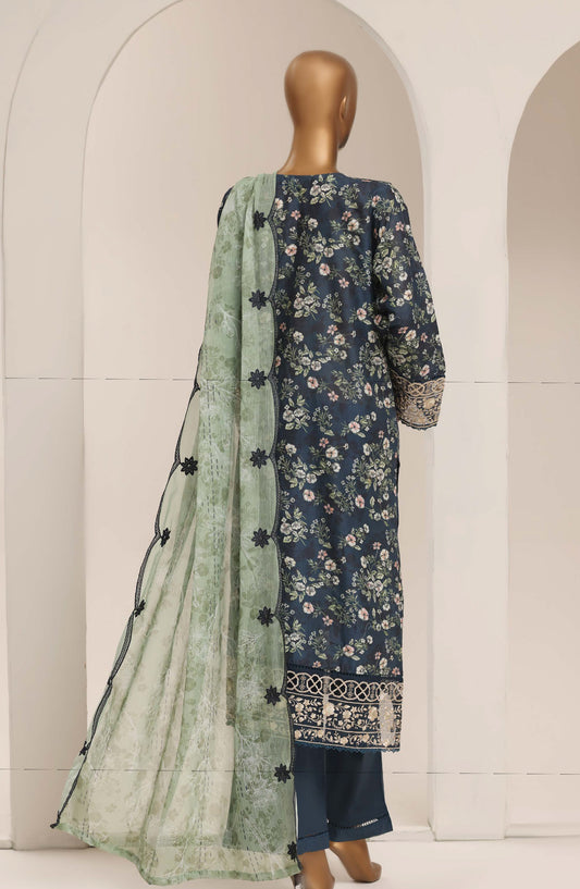Sadabahar Signature Embroidered Stitched 3 Piece Suit - D-07 - SBD26XIT - Blue - Festive Collection