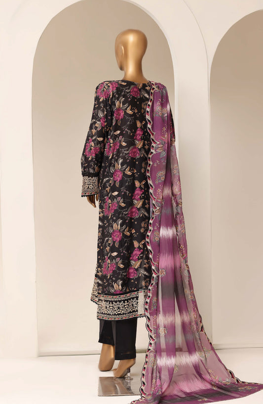 Sadabahar Signature Embroidered Stitched 3 Piece Suit - D-01 - SBD26XIT - Black - Festive Collection