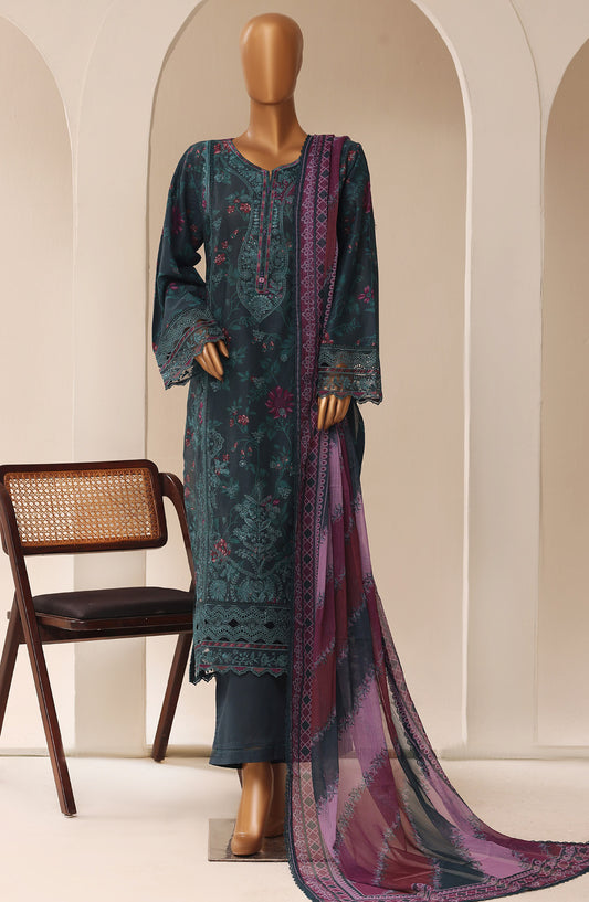 Sadabahar Signature Embroidered Stitched 3 Piece Suit - D-02 - SBD26SVEN - Teal - Festive Collection