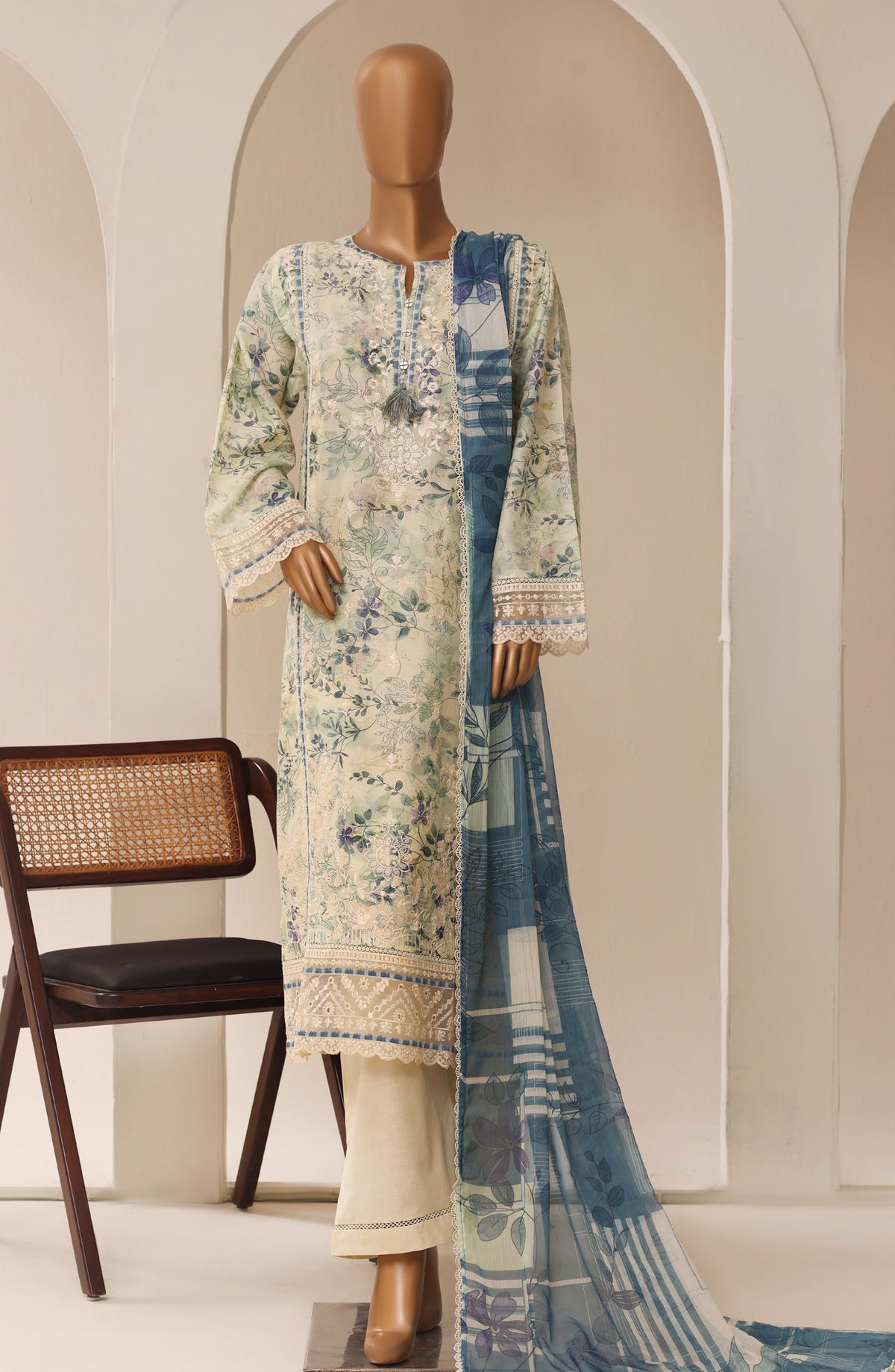 Sadabahar Signature Embroidered Stitched 3 Piece Suit - D-01 - SBD26SVEN - Fawn - Festive Collection