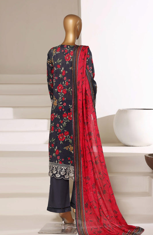 Sadabahar Signature Embroidered Lawn Stitched 3 Piece Suit - D-01 - SBD26SGN - Blue - Festive Collection
