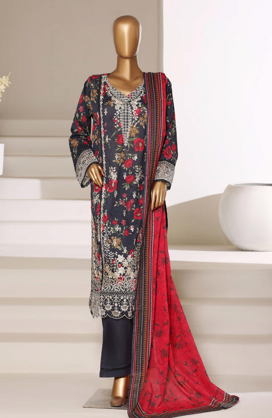 Sadabahar Signature Embroidered Lawn Stitched 3 Piece Suit - D-01 - SBD26SGN - Blue - Festive Collection