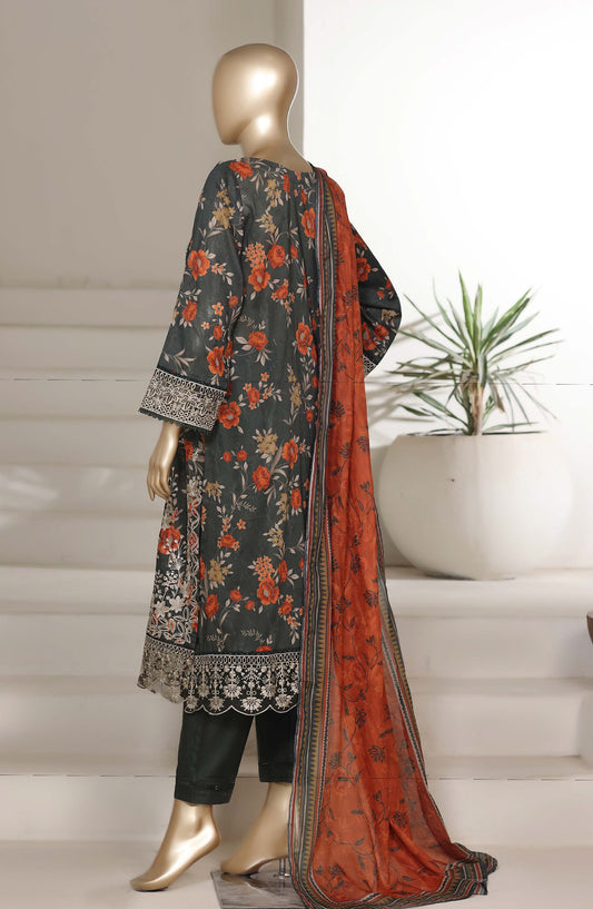 Sadabahar Embroidered Lawn Stitched 3 Piece Suit - D-08 - SBD26VL4 - Black - Festive Collection