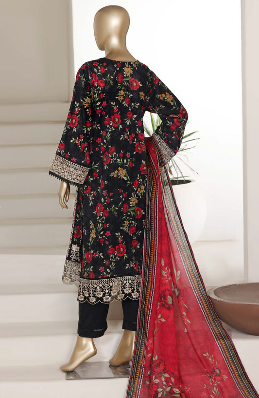 Sadabahar Embroidered Lawn Stitched 3 Piece Suit - D-03 - SBD26VL4 - Black - Festive Collection