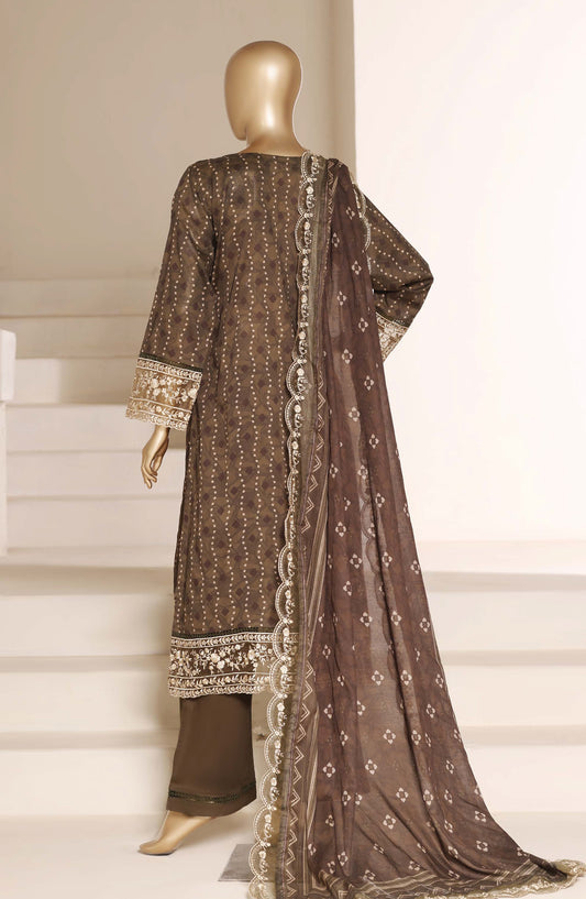 Sadabahar Signature Embroidered Stitched 3 Piece Suit - D-05 - SBD26NTR - Brown - Festive Collection