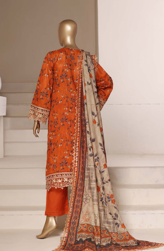 Sadabahar Signature Embroidered Stitched 3 Piece Suit - D-02 - SBD26NTR - Orange - Festive Collection