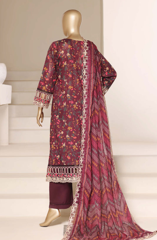 Sadabahar Signature Embroidered Stitched 3 Piece Suit - D-01 - SBD26NTR - Maroon - Festive Collection