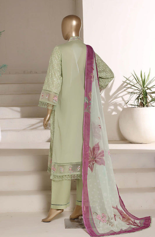 Sadabahar The Chikankari Edit Embroidered Stitched 3 Piece Suit - Design-05 - SBD26CHK - Green - Luxury Collection
