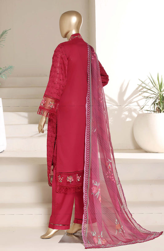 Sadabahar The Chikankari Edit Embroidered Stitched 3 Piece Suit - Design-02 - SBD26CHK - Red - Luxury Collection
