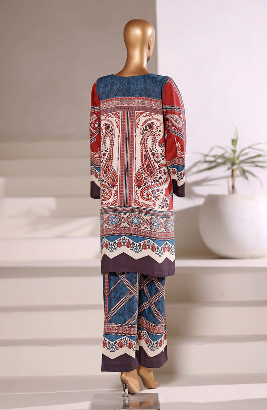 Sadabahar Printed Viscose Stitched 2 Piece Set - Design-05 - SBD25TVC - Red - Casual Collection