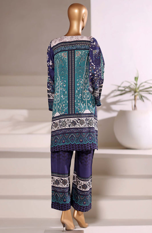 Sadabahar Printed Viscose Stitched 2 Piece Set - Design-04 - SBD25TVC - Blue - Casual Collection