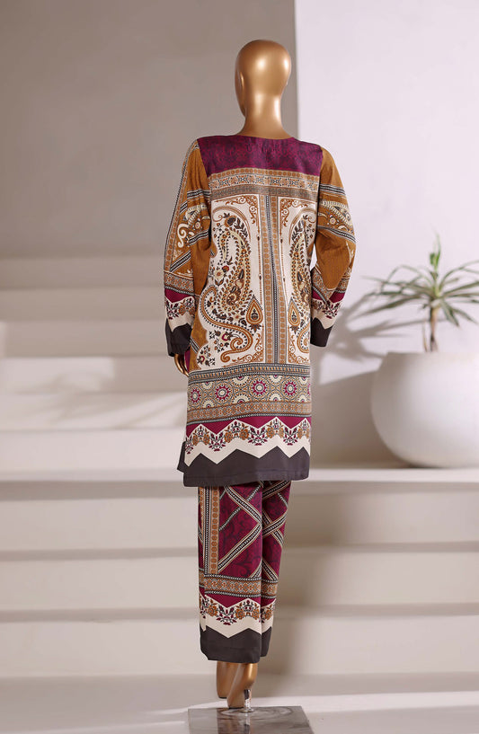 Sadabahar Printed Viscose Stitched 2 Piece Set - Design-02 - SBD25TVC - Brown - Casual Collection