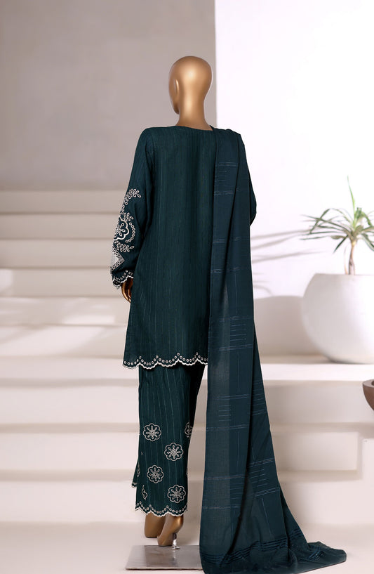 Sadabahar Vybe Embroidered Dhanak Stitched 3 Piece Suit - Design-06 - SBD25DNK - Teal - Winter Collection