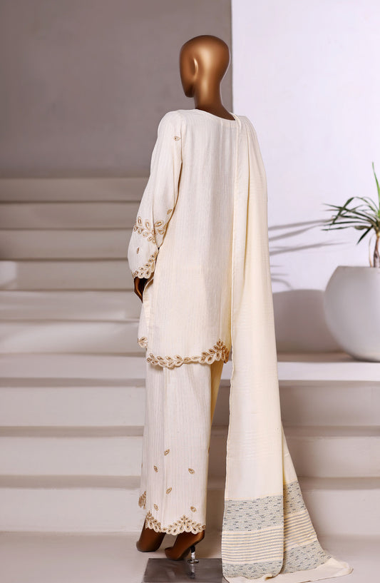 Sadabahar Vybe Embroidered Dhanak Stitched 3 Piece Suit - Design-05 - SBD25DNK - Fawn - Winter Collection