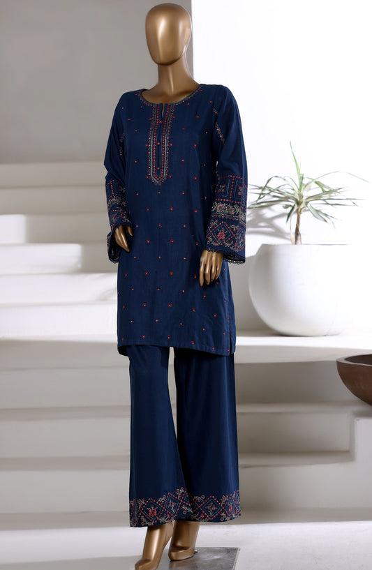 Sadabahar Vybe Premium Embroidered Winter Fabric Stitched 2 Piece Co ords - D-06 - SBD25WNF - Blue - Luxury Collection