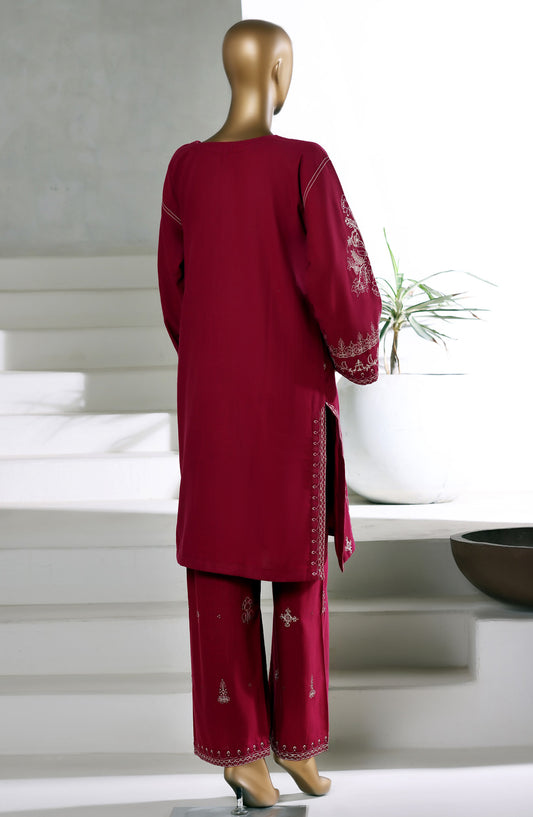 Sadabahar Vybe Premium Embroidered Winter Fabric Stitched 2 Piece Co ords - D-02 - SBD25WNF - Maroon - Luxury Collection