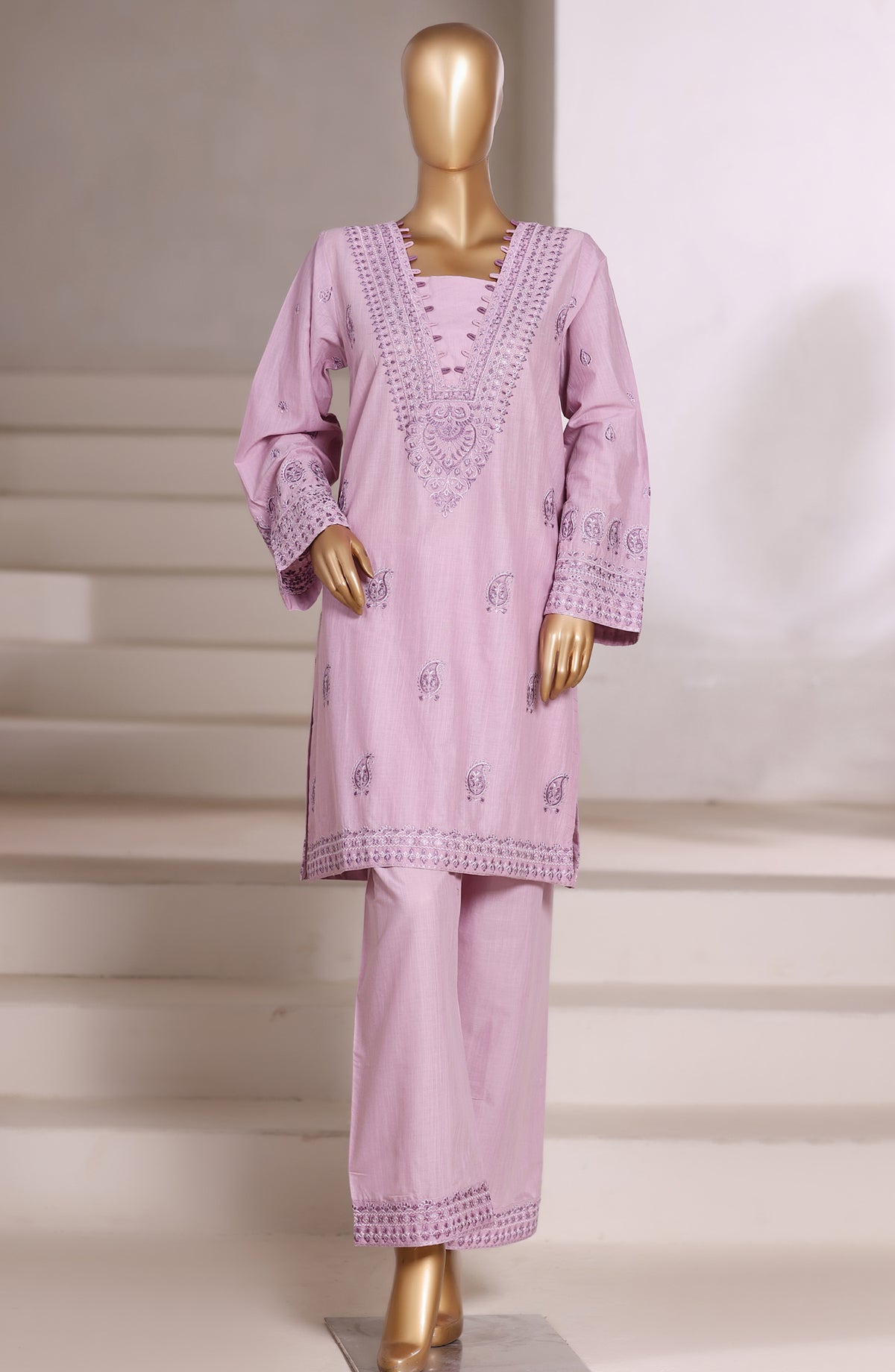 Sadabahar Vybe Embroidered Cotton Stitched 2 Co ord Set - Design-04 - SBD25BEC - Pink - Casual Collection