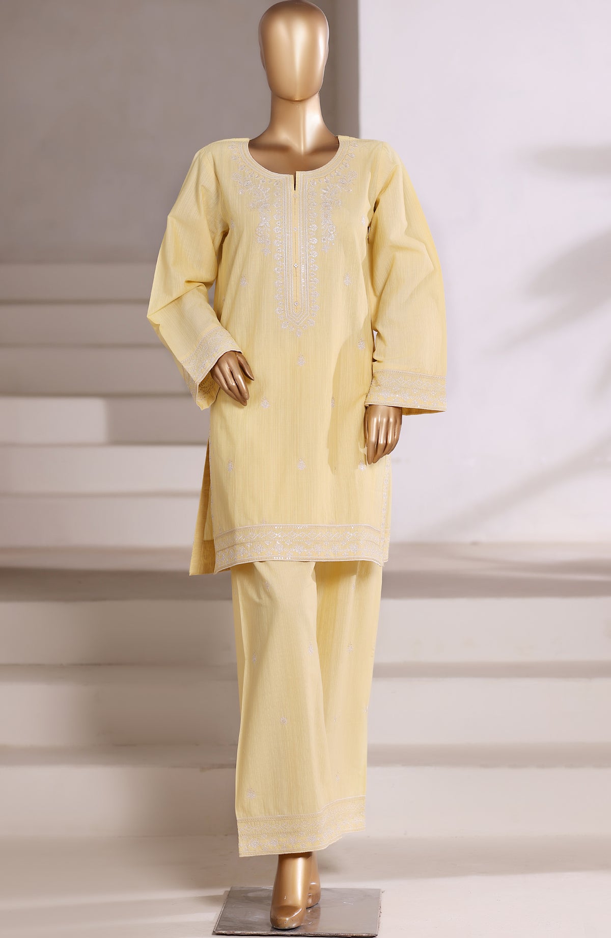 Sadabahar Vybe Embroidered Cotton Stitched 2 Co ord Set - Design-02 - SBD25BEC - Yellow - Casual Collection