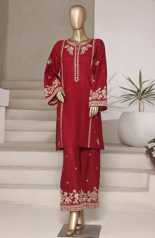 Sadabahar Vybe Embroidered Cotton Stitched 2 Piece Suit - Design-01 - SBD25VB - Red - Summer Collection