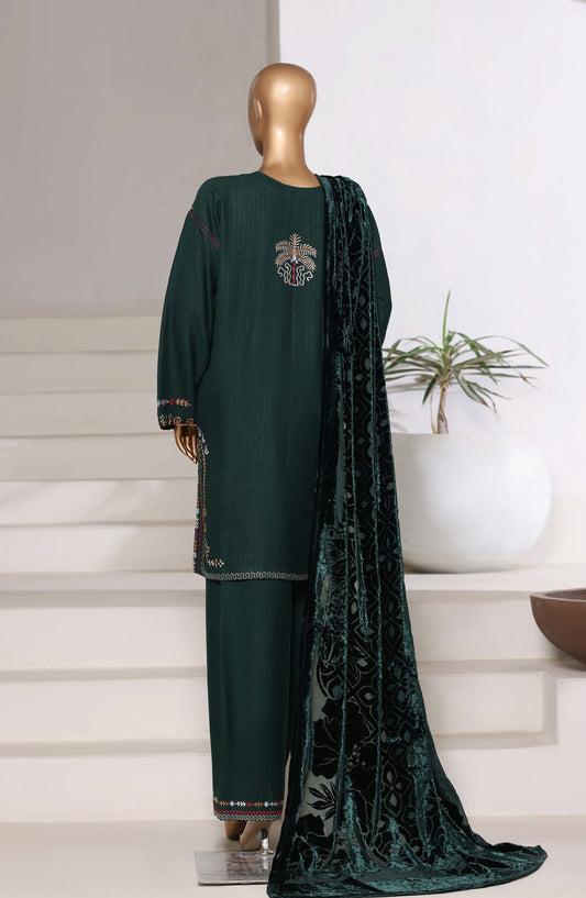 Sadabahar Luxury Embroidered Dhanak Stitched 3 Piece Suit - Design-02 - SBD25LXD - Green - Winter Collection