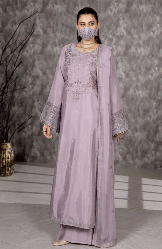 Safeera by Flossie Embroidered Raw Silk Unstitched 3 Piece Suit - RS-05 - FLS25RS - Pink - Formal Collection