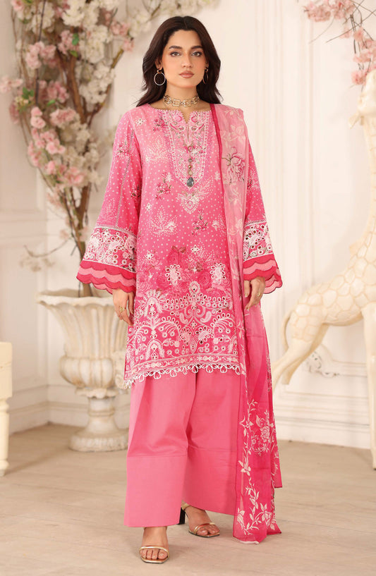 Safoora by Johra Embroidered Lawn Unstitched 3 Piece Suit - JH-981 - JH25SFA - Pink - Summer Collection
