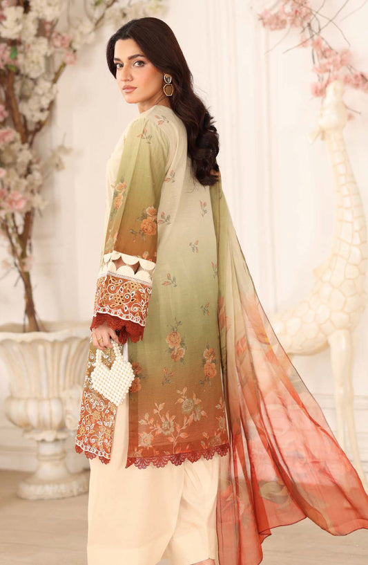 Safoora by Johra Embroidered Lawn Unstitched 3 Piece Suit - JH-979 - JH25SFA - Green - Summer Collection