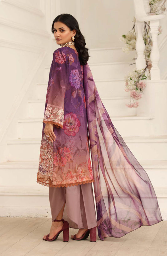 Safoora by Johra Embroidered Lawn Unstitched 3 Piece Suit - JH-977 - JH25SFA - Purple - Summer Collection