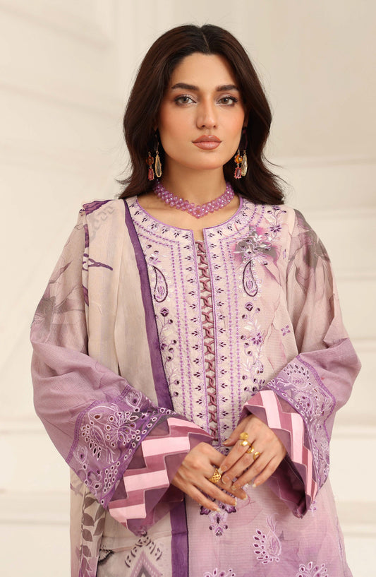 Safoora by Johra Embroidered Lawn Unstitched 3 Piece Suit - JH-974 - JH25SFA - Purple - Summer Collection