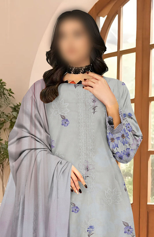 Sahil Embroidered Lawn Unstitched 3 Piece Suit - Design-10 - AK25SHL3 - Green - Summer Collection