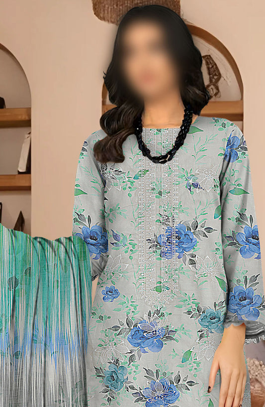Sahil Embroidered Lawn Unstitched 3 Piece Suit - Design-07 - AK25SHL3 - Green - Summer Collection