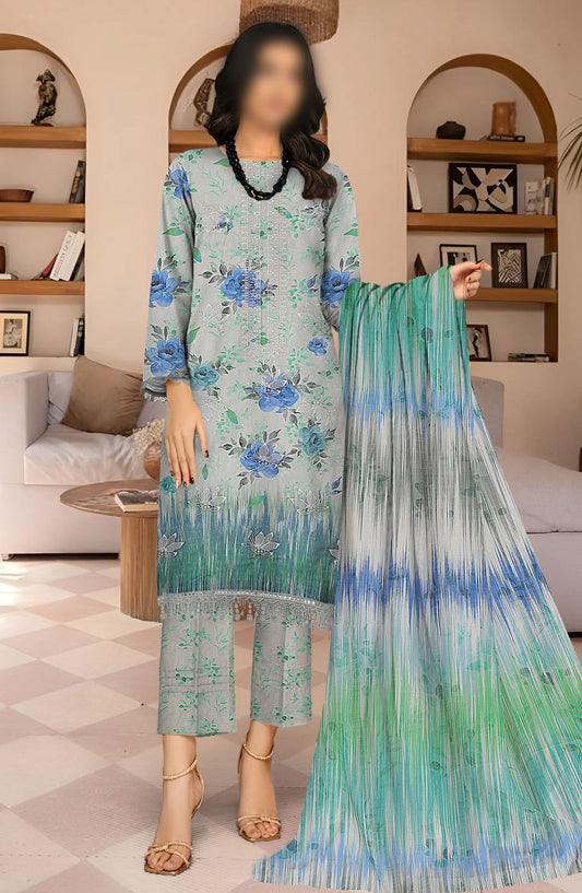 Sahil Embroidered Lawn Unstitched 3 Piece Suit - Design-07 - AK25SHL3 - Green - Summer Collection