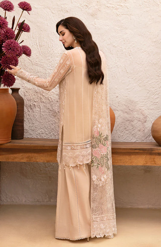 Saira Rizwan Embroidered Luxury Lawn Unstitched 3 Piece Suit - MADONNA-SRL25-08 - SR25LL - Beige - Summer Collection